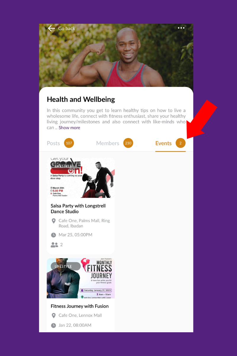 create community events on Fusion