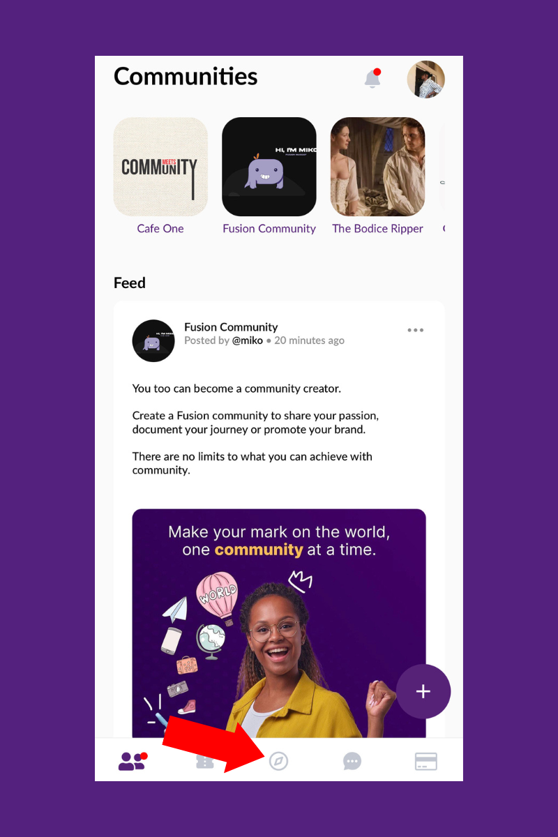 explore new communities on the Fusion app