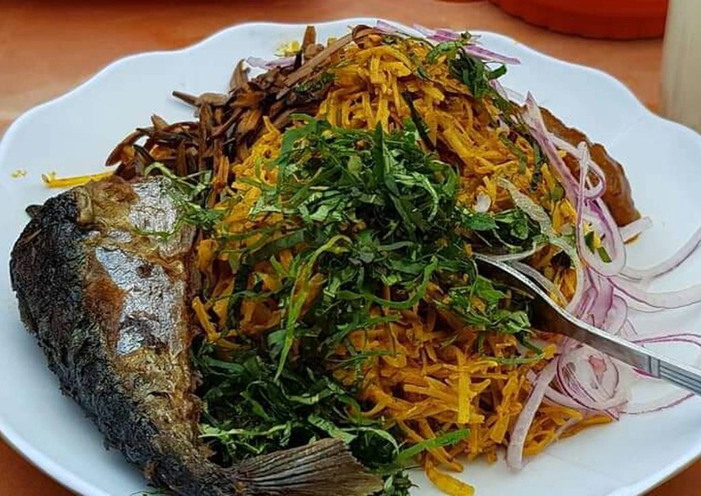 Abacha as Lagos street food