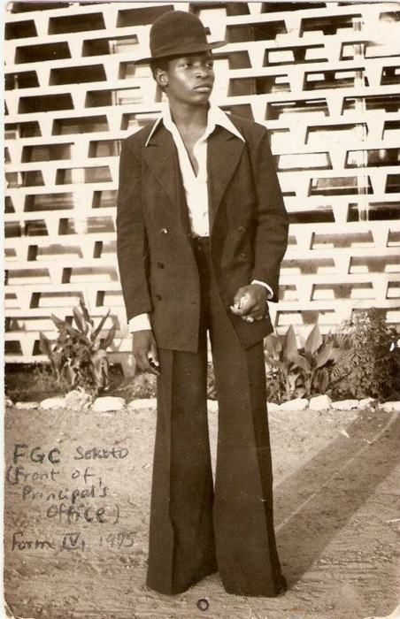 man wearing suit and pencil trousers in the Eighties (1980’s) as part of the Evolution Of Nigerian Male Fashion (In Decades)