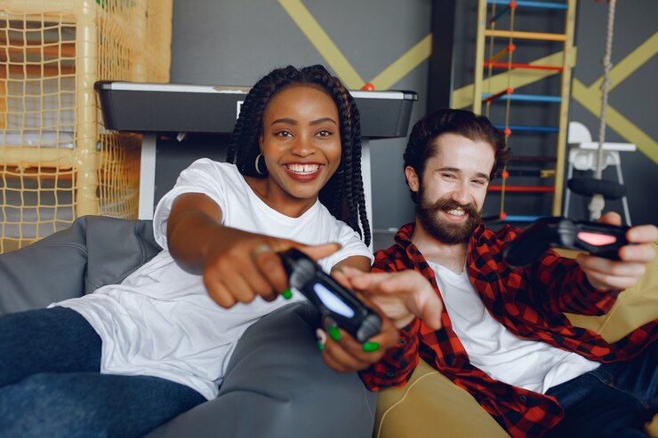 couple playing video games