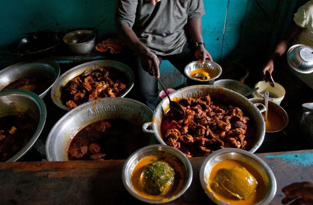 picture showing pots of soup in a local restaurant