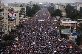 picture showing Egyptians protesting to oust former president Morsi