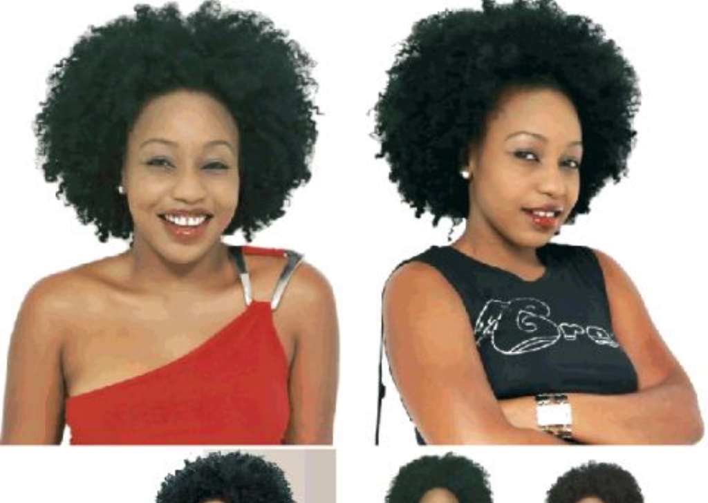 Picture showing a Nollywood actress wearing a afro wig