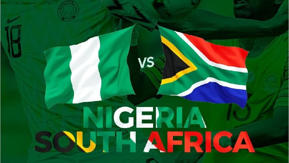 Picture showing Nigerian and South African flags as representation of the social media battle between both countries