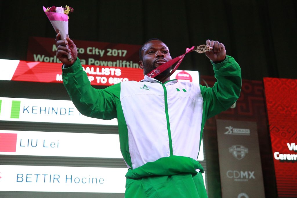 Picture showing Paul Kehinde, a Nigerian athlete and GWR holder