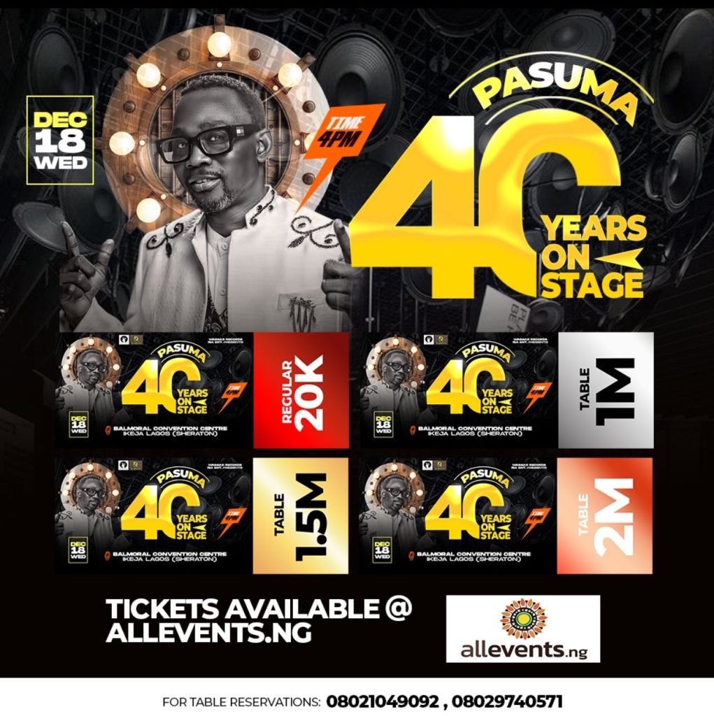 picture showing details of Pasuma's upcoming concert in Lagos this December