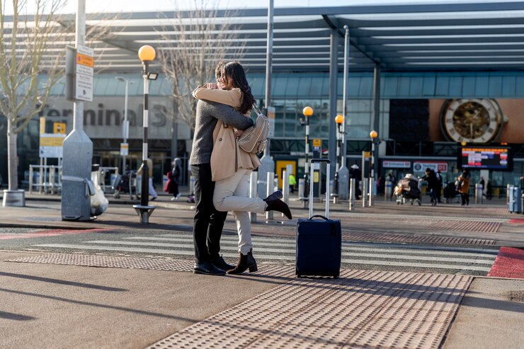 picture showing a couple at the air port