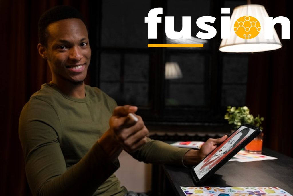 picture showing a content creator on Fusion 