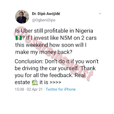 picture showing a tweet about investment as a necessary tool for fake living