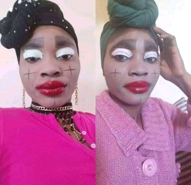 picture showing a woman wearing funny makeup to make a fashion statement