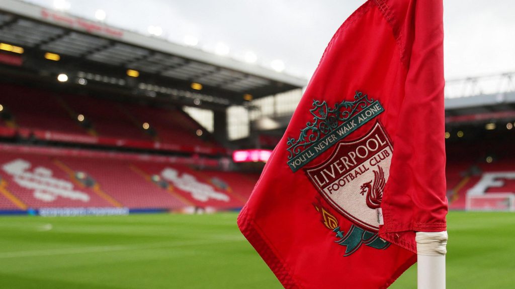 picture showing the Liverpool flag in a stadium