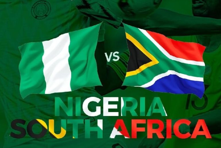 Picture showing Nigerian and South African flags as representation of the social media battle between both countries